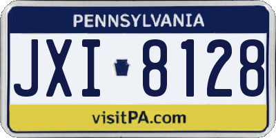 PA license plate JXI8128