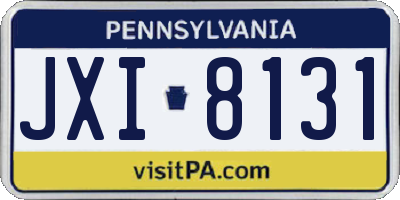 PA license plate JXI8131