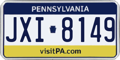 PA license plate JXI8149
