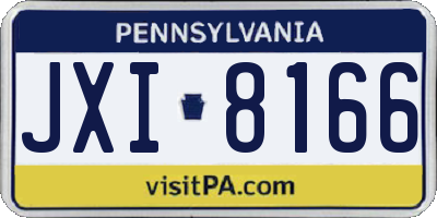 PA license plate JXI8166