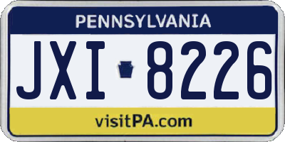 PA license plate JXI8226