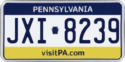 PA license plate JXI8239