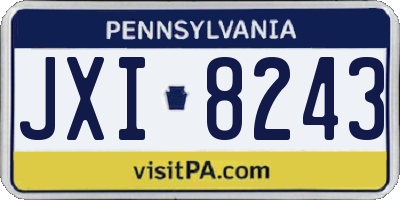 PA license plate JXI8243