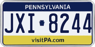 PA license plate JXI8244