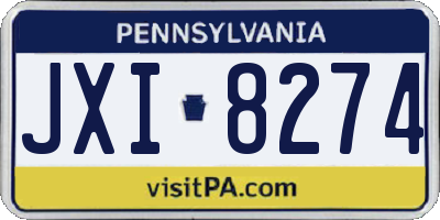 PA license plate JXI8274