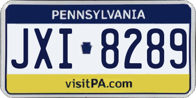 PA license plate JXI8289
