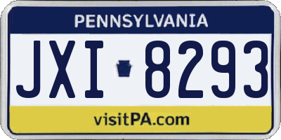 PA license plate JXI8293