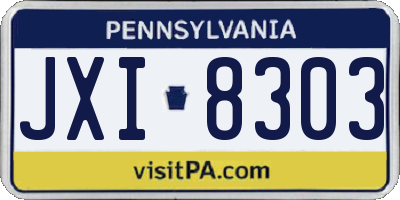 PA license plate JXI8303
