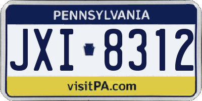 PA license plate JXI8312