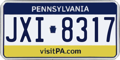 PA license plate JXI8317