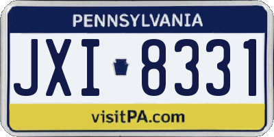 PA license plate JXI8331