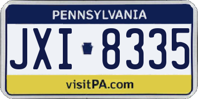 PA license plate JXI8335