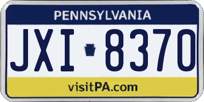 PA license plate JXI8370