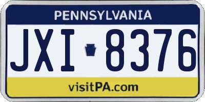 PA license plate JXI8376