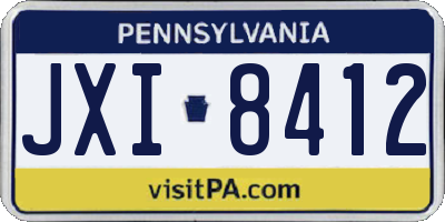 PA license plate JXI8412