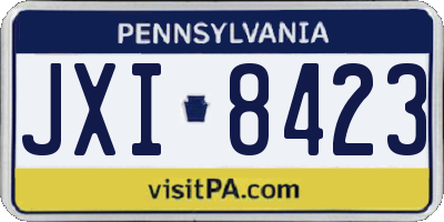 PA license plate JXI8423