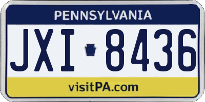 PA license plate JXI8436
