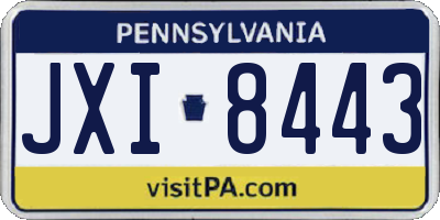 PA license plate JXI8443