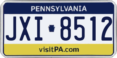 PA license plate JXI8512