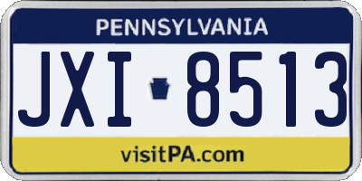 PA license plate JXI8513