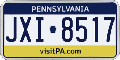 PA license plate JXI8517