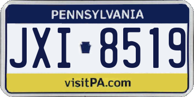 PA license plate JXI8519