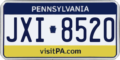 PA license plate JXI8520