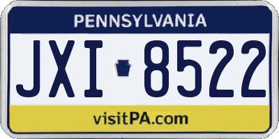 PA license plate JXI8522