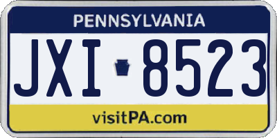 PA license plate JXI8523