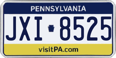 PA license plate JXI8525