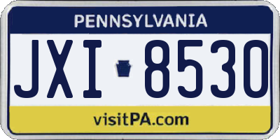 PA license plate JXI8530