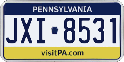 PA license plate JXI8531