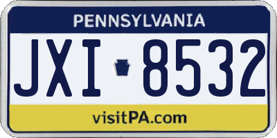 PA license plate JXI8532