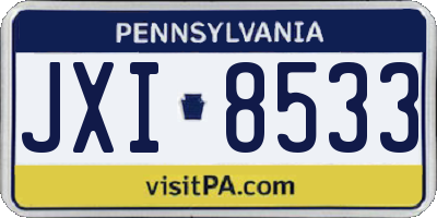 PA license plate JXI8533