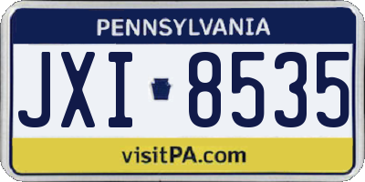 PA license plate JXI8535