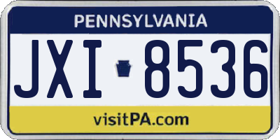 PA license plate JXI8536