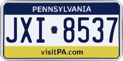 PA license plate JXI8537