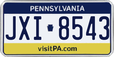 PA license plate JXI8543