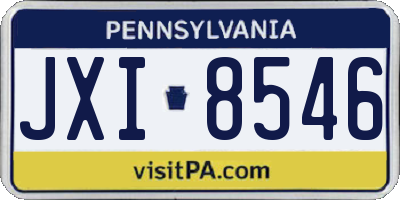 PA license plate JXI8546