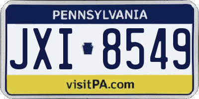 PA license plate JXI8549