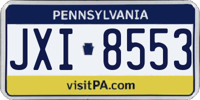 PA license plate JXI8553