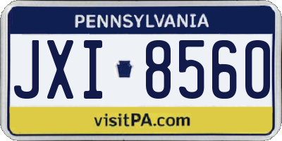 PA license plate JXI8560