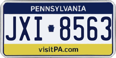 PA license plate JXI8563