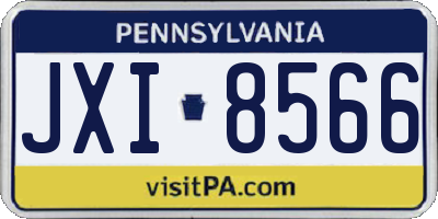 PA license plate JXI8566