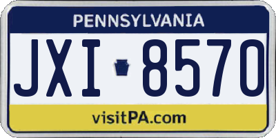 PA license plate JXI8570