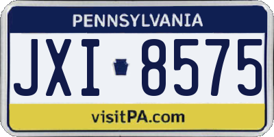 PA license plate JXI8575