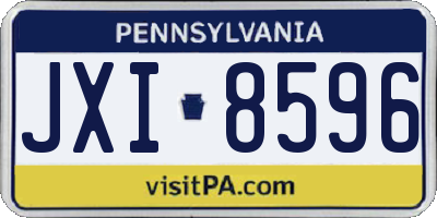 PA license plate JXI8596