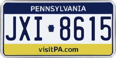 PA license plate JXI8615