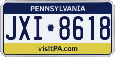 PA license plate JXI8618