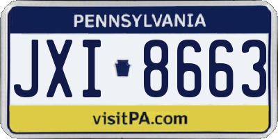 PA license plate JXI8663
